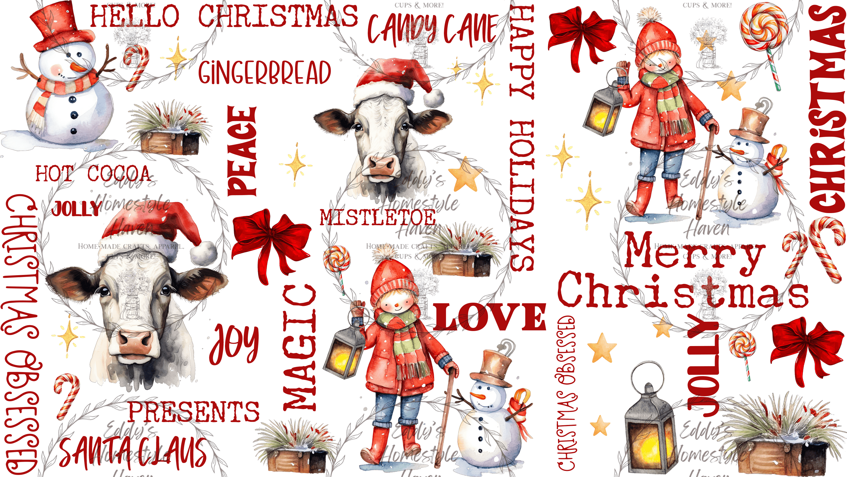 Christmas Designs For Frosted Glass Cups