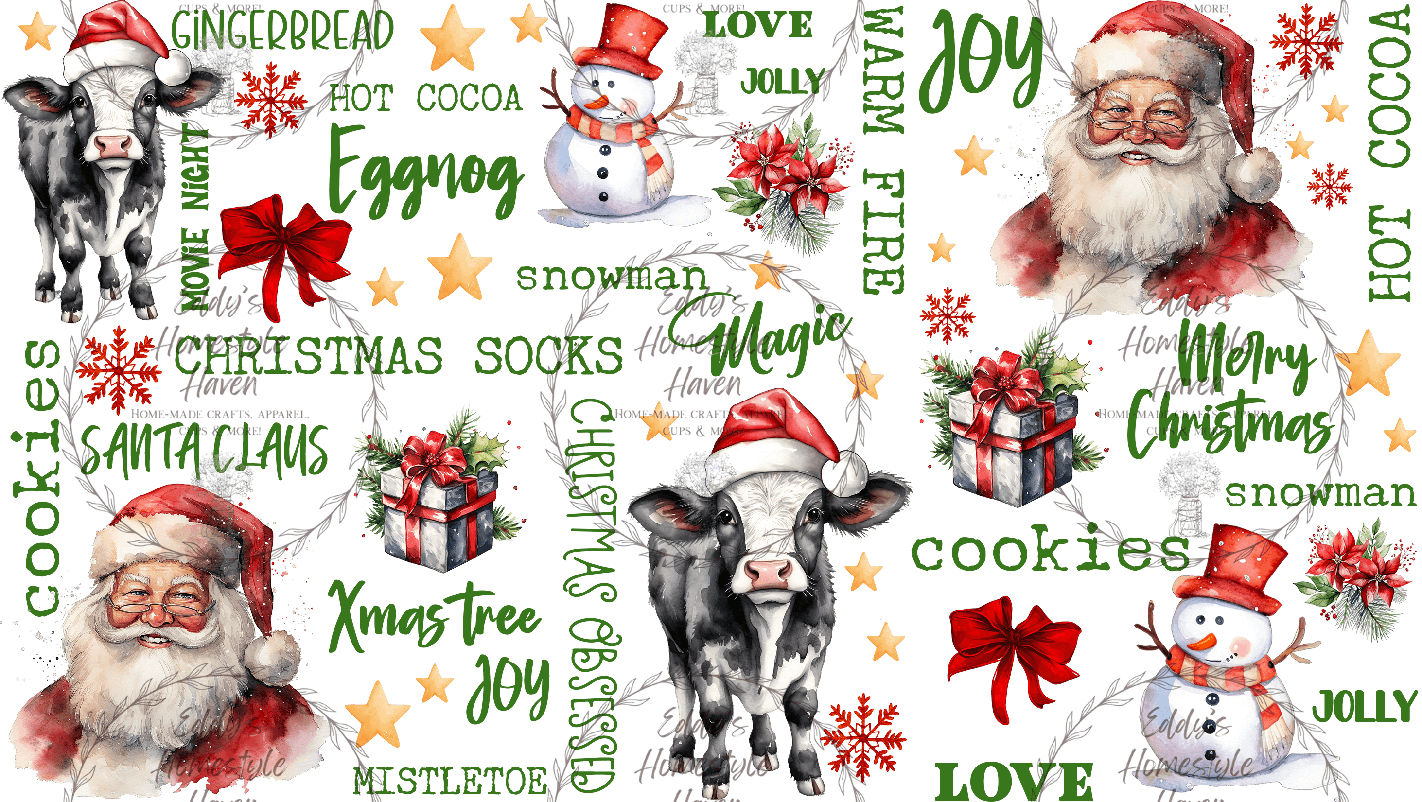 Christmas Designs For Frosted Glass Cups