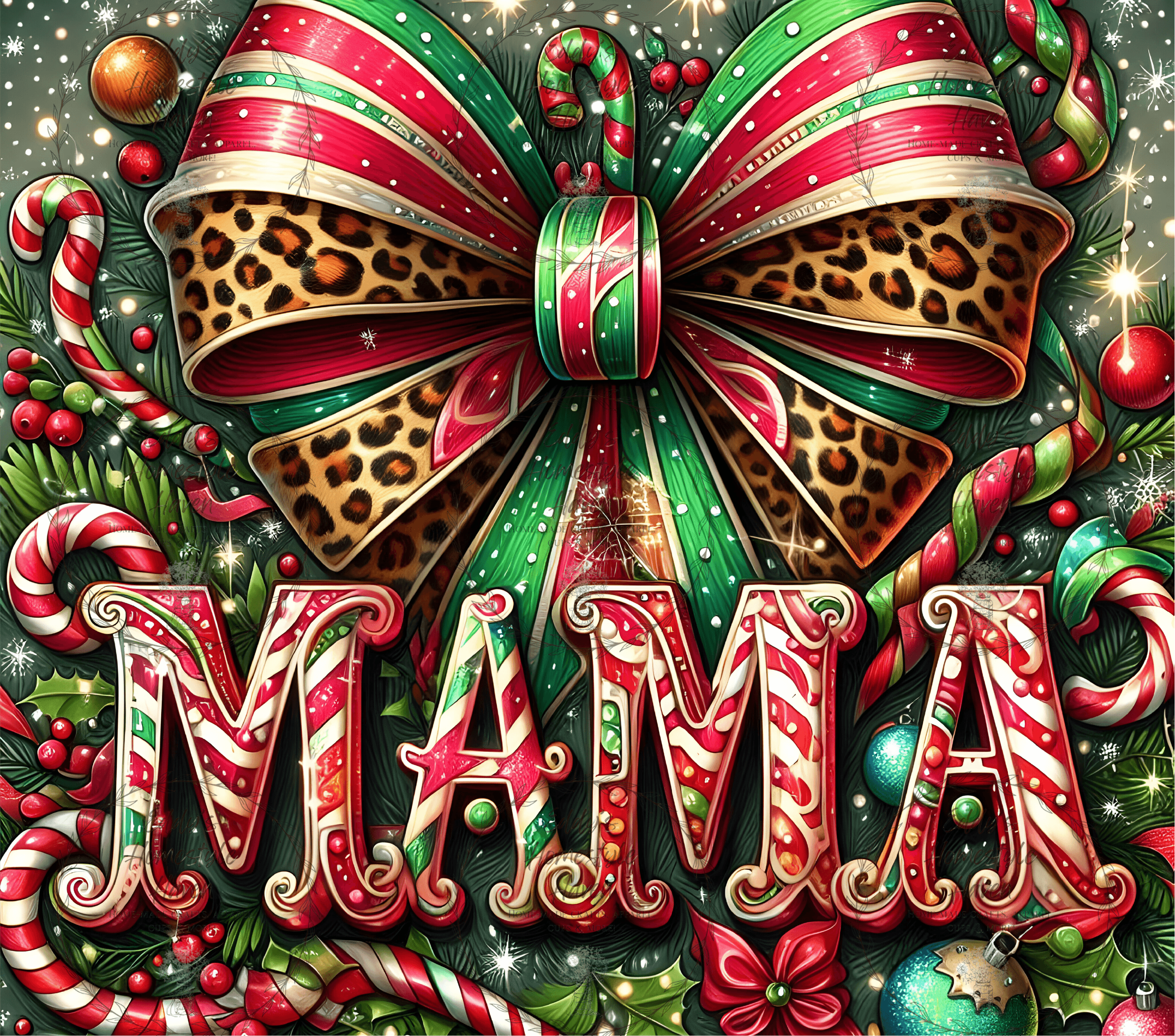 Christmas Mama Tumbler Designs